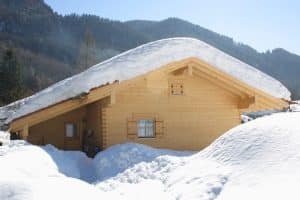 Ferienhaus – Blockhaus – Bild im Winter